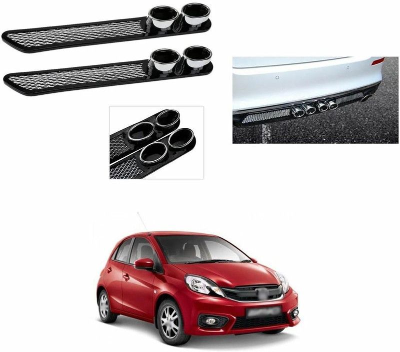 PROEDITION Plastic, Stainless Steel, Microfibre Car Bumper Guard  (Black, Pack of 2, Honda, Brio)