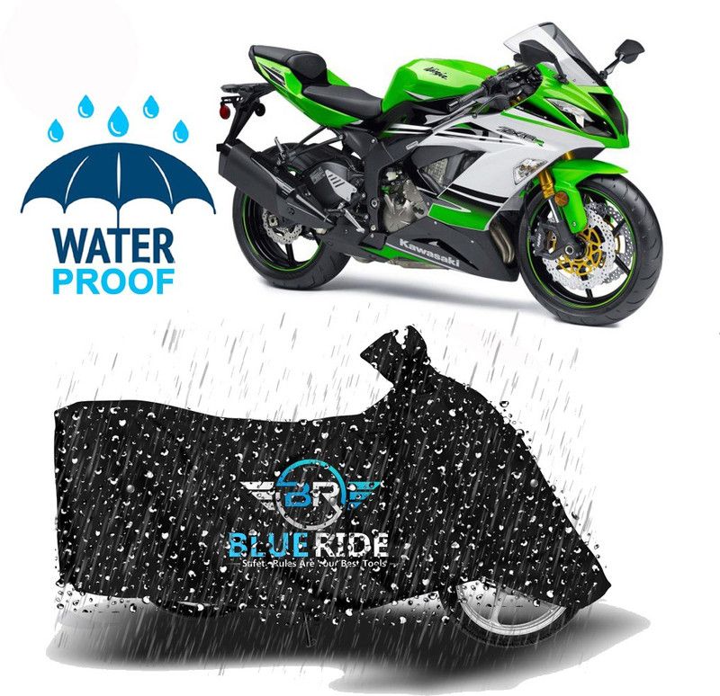 BLUERIDE Two Wheeler Cover for Kawasaki  (Ninja ZX 14R, Black)