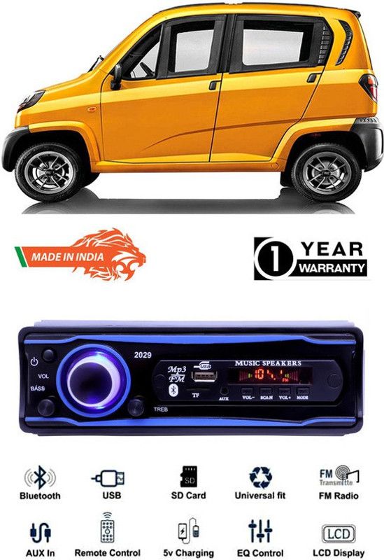 Genipap Blue 2029 USB/AUX/SD/BLUETOOTH/FM/MP3 BOOM MASTER STANDARD- GP34 Car Stereo  (Single Din)