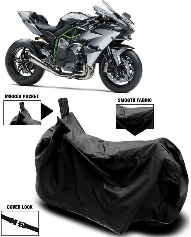 AutoFave Two Wheeler Cover for Kawasaki  (Ninja H2, Black)