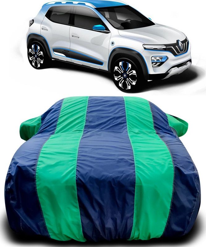 Genipap Car Cover For Renault Kwid EV (With Mirror Pockets)  (Blue, Green)