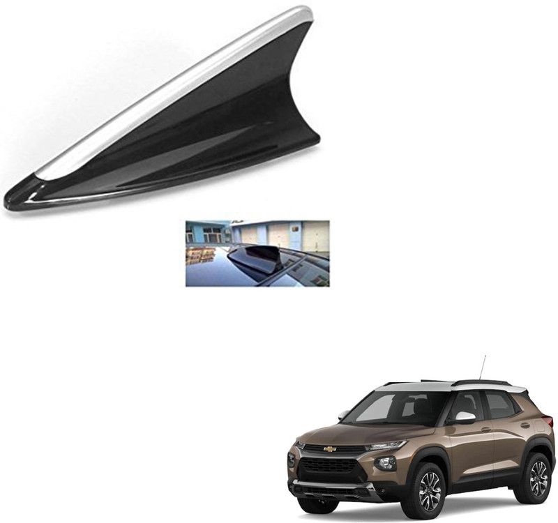 SEMAPHORE Cool Exterior Decorative Shark Fin Style Anti-Static Dummy Antenna(Black) Compatible with Chevrolet Trailblazer Whip Vehicle Antenna