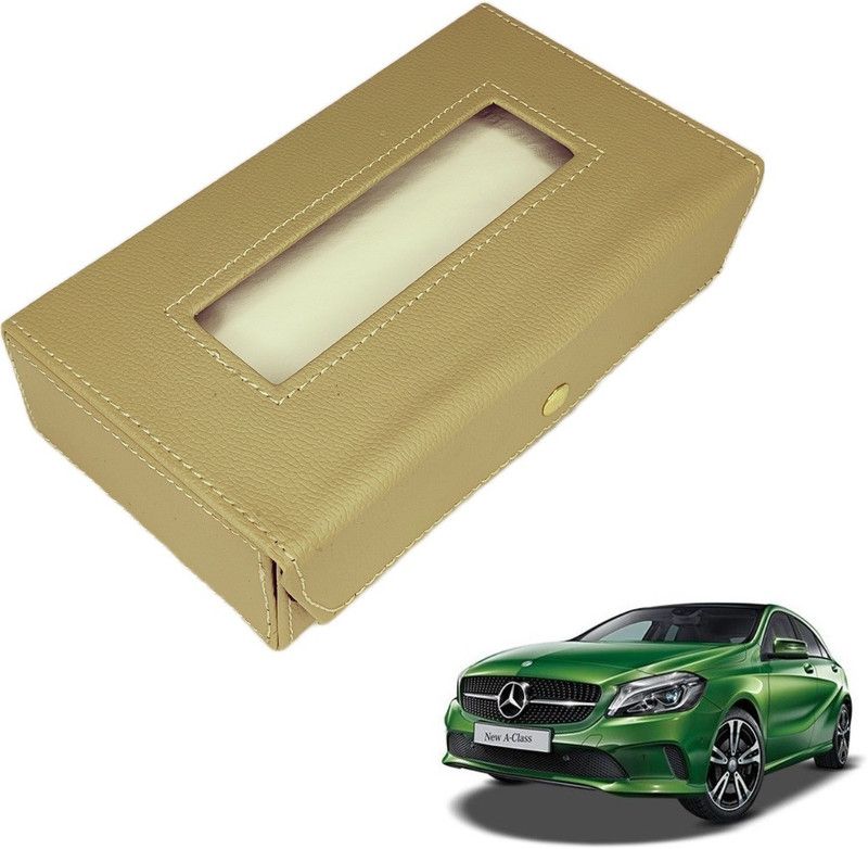 MOCKHE Basic-Beige Tissue Box Leatherette-244 Vehicle Tissue Dispenser  (Beige)
