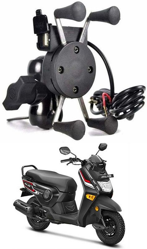 Enfield Works X-Grip Mobile Holder With USB Charger For Bike EW-1689 Bike Mobile Holder  (Black)