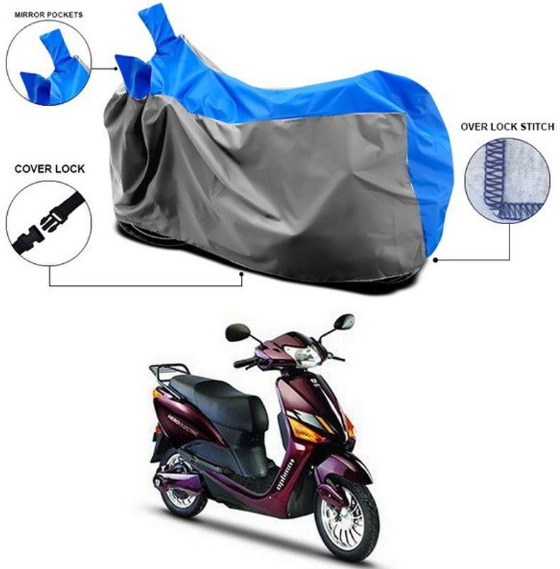 SEBOMGO Waterproof Two Wheeler Cover for Hero  (Electric Optima Plus, Blue)