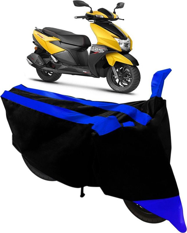SMART BUYY Two Wheeler Cover for TVS  (Black, Blue)