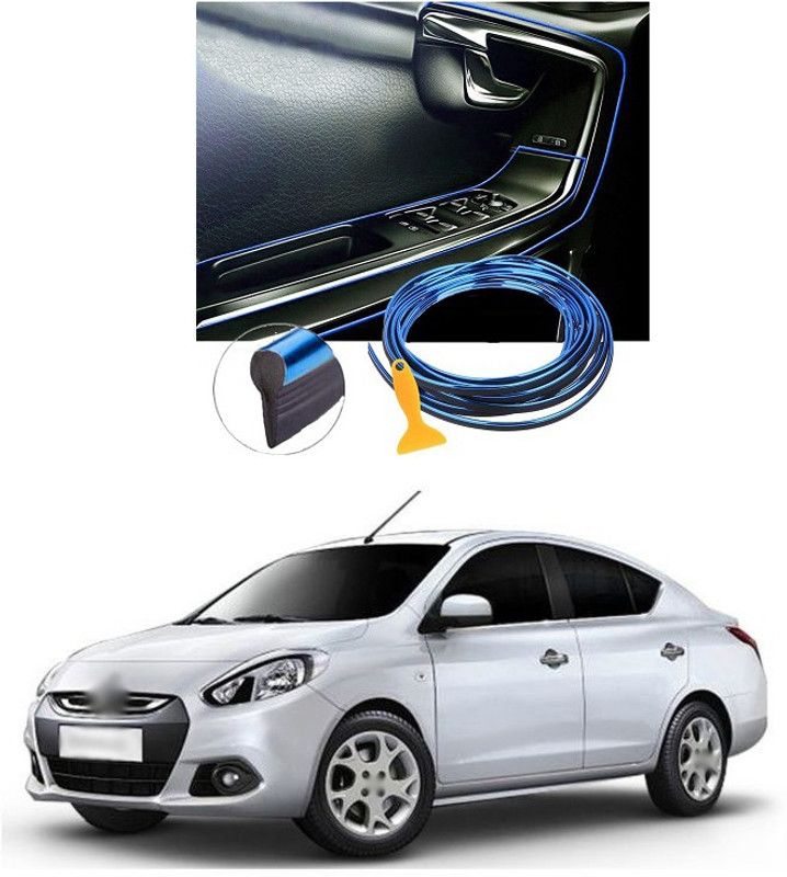 PECUNIA Car Interior Trim Strips-16.4ft/5M Universal Car Gap Fillers Automobile Moulding Line Decorative Accessories DIY Flexible Strip Garnish Accessory with Installing Tool (blue)e198 Car Beading Roll For Bumper, Trunk  (5 m)