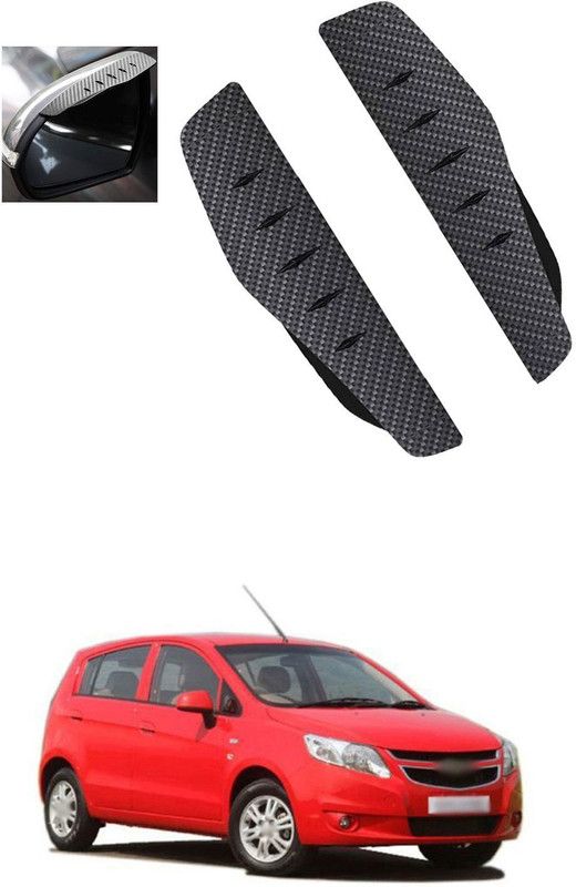 PRTEK Carbon Mirror Rain Visor Smoke Guards Rear View Side Mirror Rain Eyebrow 376 Car Mirror Rain Blocker  (Black)