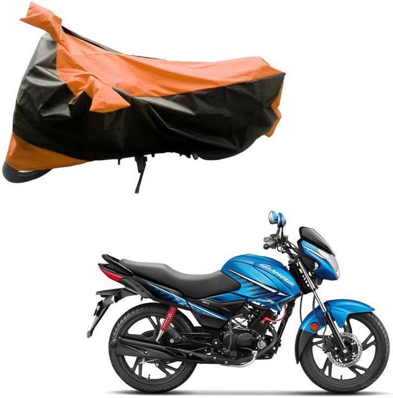 Purpleheart Two Wheeler Cover for Hero  (Glamour, Black, Orange)