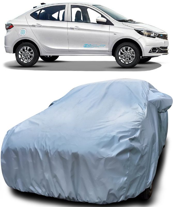 AutoBurn Car Cover For Tata Tigor EV (With Mirror Pockets)  (Silver)