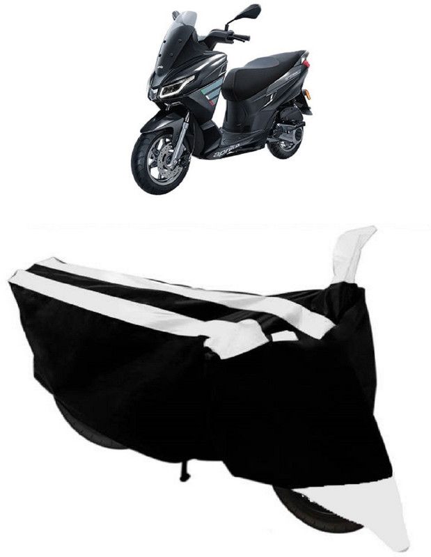 ABORDABLE Two Wheeler Cover for Aprilia  (SXL 125 BS6, Black, White)