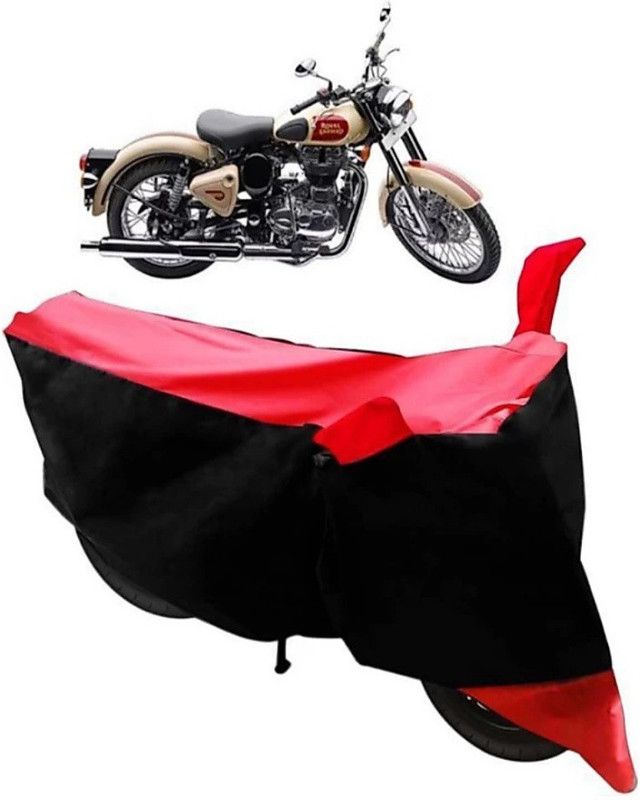 ELECTRIBLES Two Wheeler Cover for Royal Enfield  (Thunderbird 500, Red, Black)