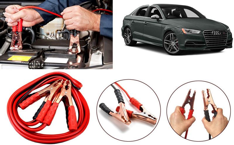 FINCOSTA JKS439-CarHeavy Duty Jumper ooster Cales AntiTangle Copper Core For-Audi S3 6 ft Battery Jumper Cable  (Pack of 2)