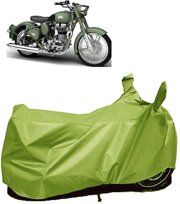 AutoFave Two Wheeler Cover for Royal Enfield  (Beat, Green)