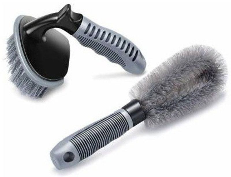 SRPHERE Hub Clean Brush Cleaning Tool Kit & Car Motorcycle Wheel Tire Brush (Use for Car, Cycle and Bicycle) Pack of 2 2 ml Wheel Tire Cleaner  (Pack of 2)