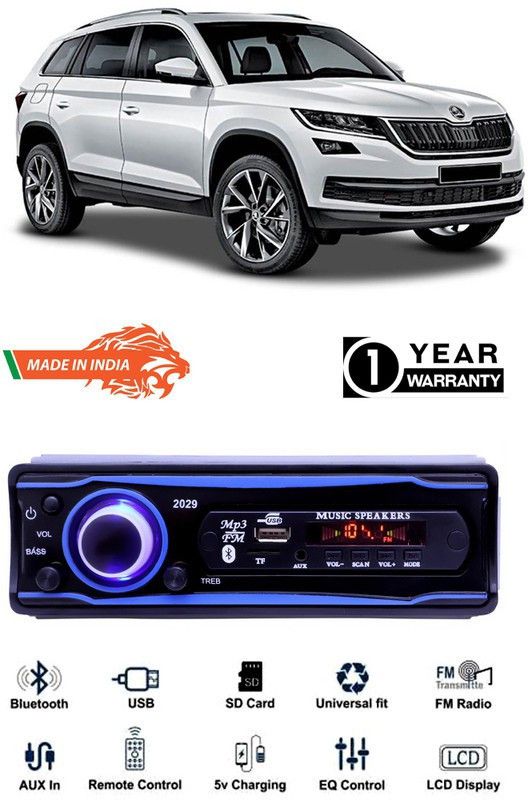 Bluedrum Blue 2029 USB/AUX/SD/BLUETOOTH/FM/MP3 BOOM MASTER STANDARD- B-D486 Car Stereo  (Single Din)