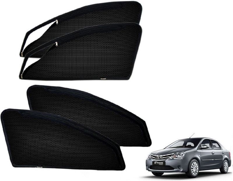 Casotec Rear Window, Side Window Sun Shade For Toyota Etios  (Black)