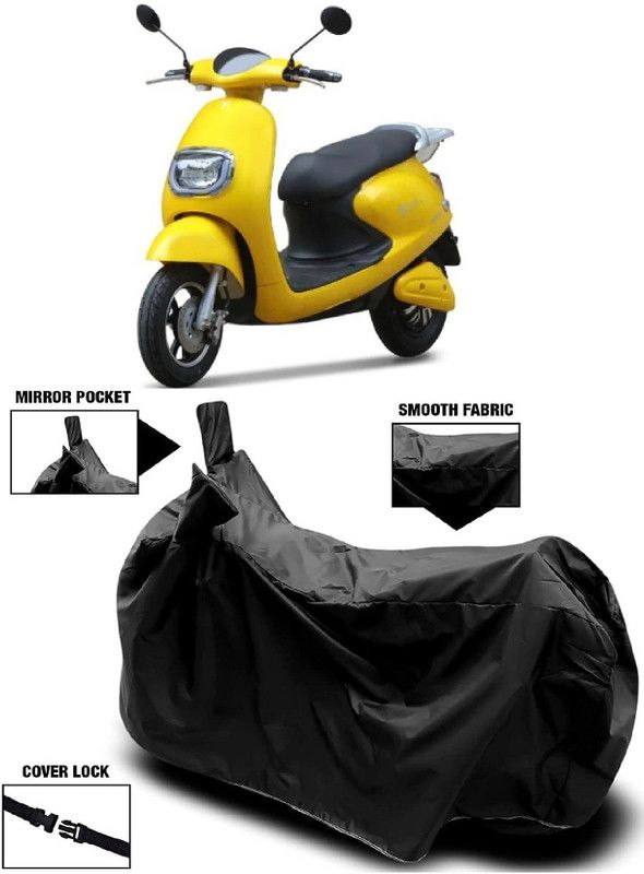 AutoFave Two Wheeler Cover for Techo Electra  (Emerge, Black)