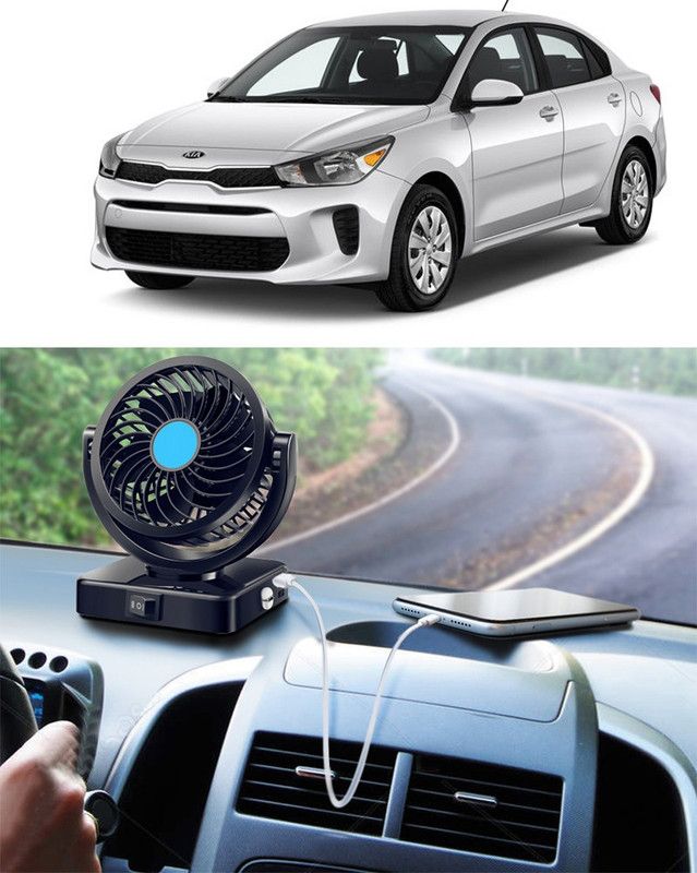 Amulite Car Fan With USB Charging 360 Degree Rotatable Fan-A-232 Car Interior Fan  (12 V)