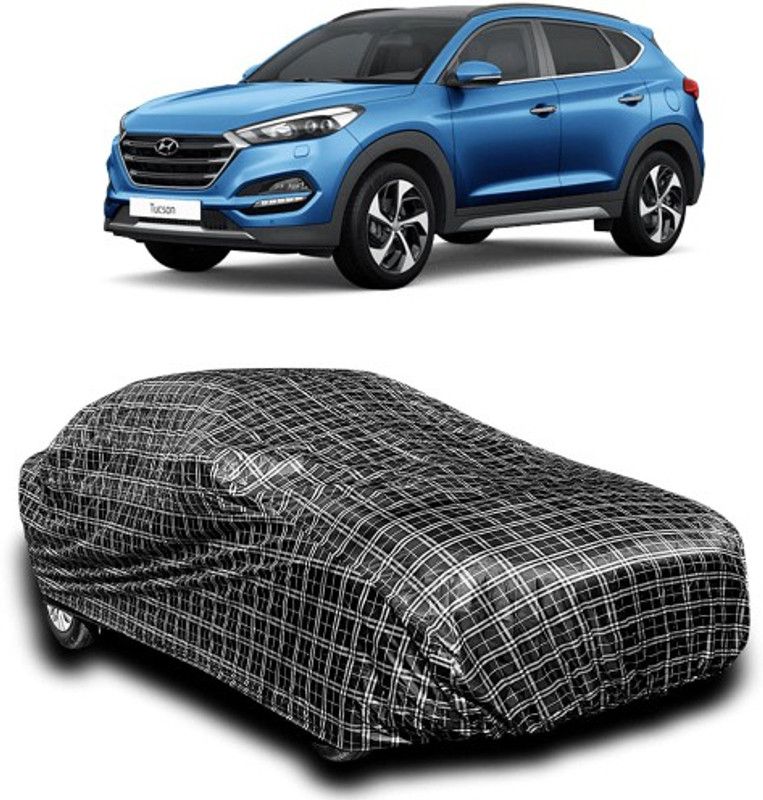 APNEK Car Cover For Hyundai Tucson (With Mirror Pockets)  (Silver, Black)