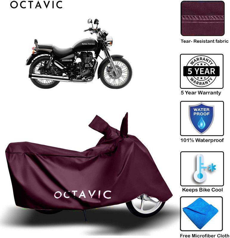 octavic Waterproof Two Wheeler Cover for Royal Enfield  (Thunderbird 500, Maroon)