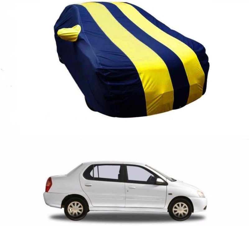 CoNNexXxionS Car Cover For Tata Indigo (With Mirror Pockets)  (Blue, Yellow)