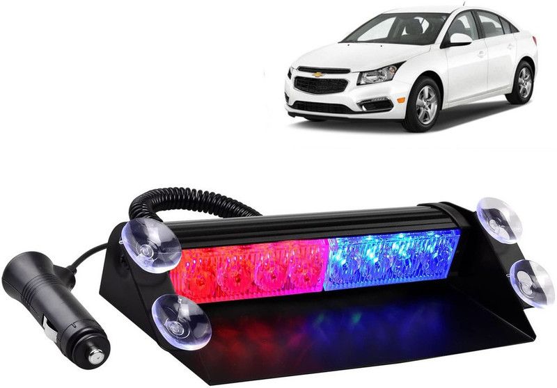Selifaur 47 - 8 LED High Intensity Windshield Emergency Strobe Lights || Vehicles Interior Roof Hazard Warning LED Flash Light (Blue&Red)for Cruze LS Car Flashlight Holder