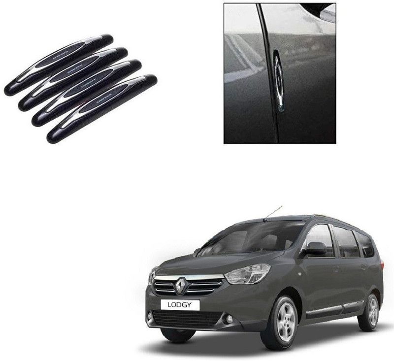 SPREADX Plastic Car Door Guard  (Black, Silver, Pack of 4, Renault, Lodgy)