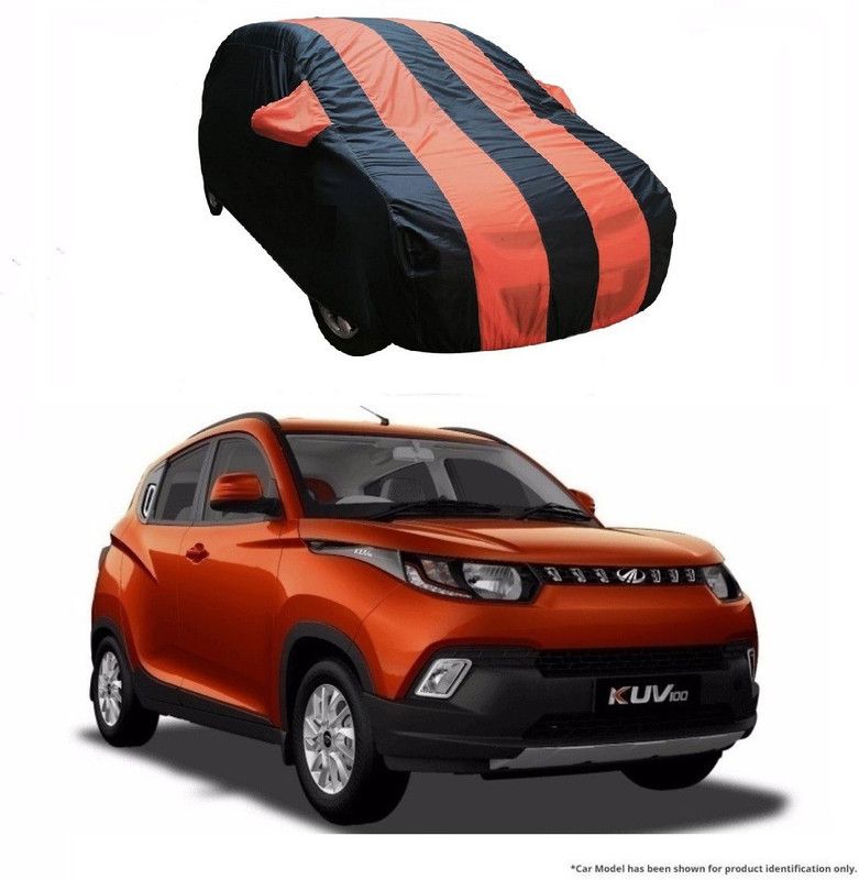 Flipkart SmartBuy Car Cover For Mahindra 100 (With Mirror Pockets)  (Orange, Blue)