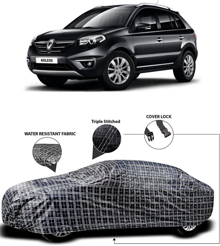 MoTRoX Car Cover For Renault Koleos (With Mirror Pockets)  (White, Black)