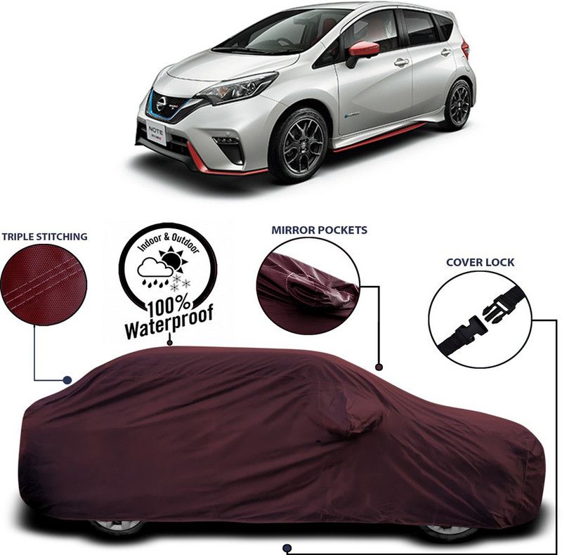 Genipap Car Cover For Nissan Note e-Power (With Mirror Pockets)  (Maroon)