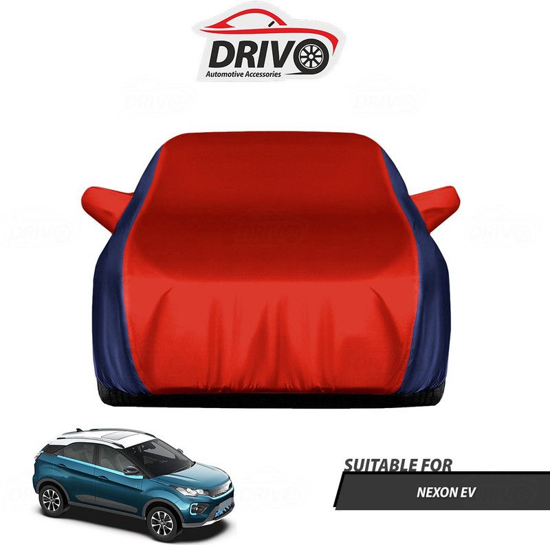 Drivo Car Cover For Tata Nexon EV (With Mirror Pockets)  (Blue, Red)