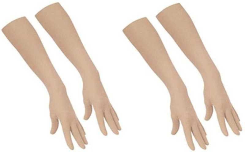 Hind Home Cotton Arm Sleeve For Men & Women  (Free, Brown)