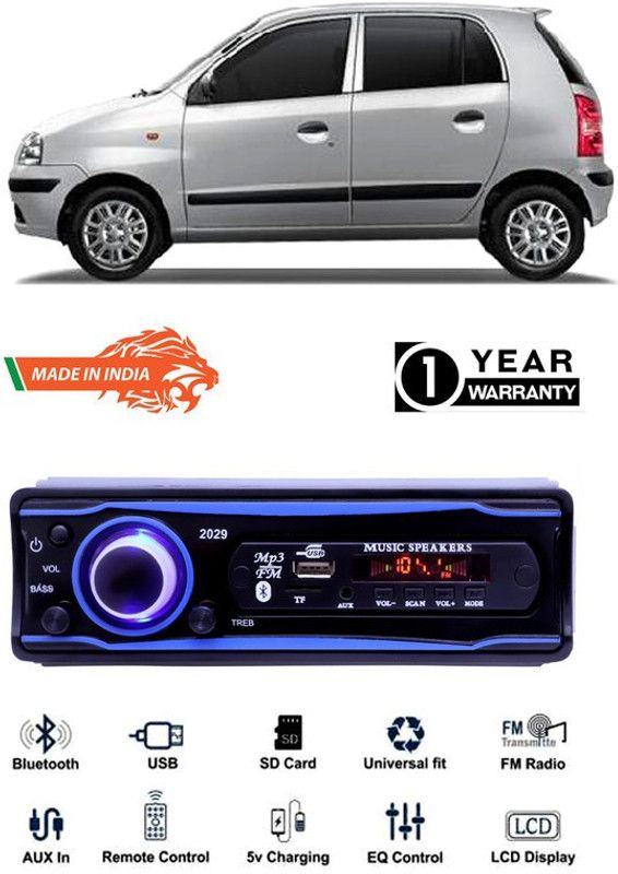 Bluedrum Blue 2029 USB/AUX/SD/BLUETOOTH/FM/MP3 BOOM MASTER STANDARD- B-D196 Car Stereo  (Single Din)