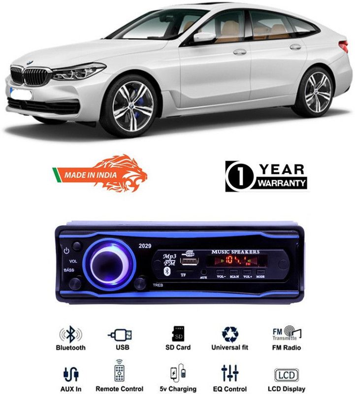 AutoTiger Blue 2029 USB/AUX/SD/BLUETOOTH/FM/MP3 BOOM MASTER STANDARD-AT51 Car Stereo  (Single Din)