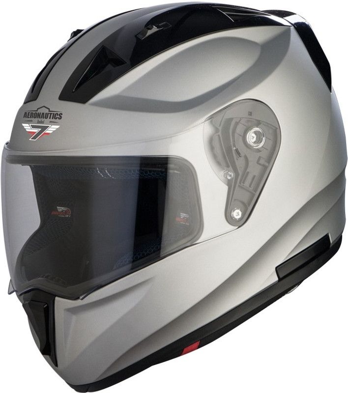 Steelbird SA-1 7Wings Motorbike Helmet  (Matt Axis Grey with Chrome Silver Visor)