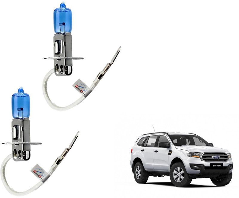 WolkomHome Car H3 halogen headlight Fog lamp bulb 12V - 100W 5000K Cool Blue Ultimate White for Ford Endeavour 2019 Headlight Car Halogen for Ford (12 V, 100 W)  (Endeavour, Pack of 2)