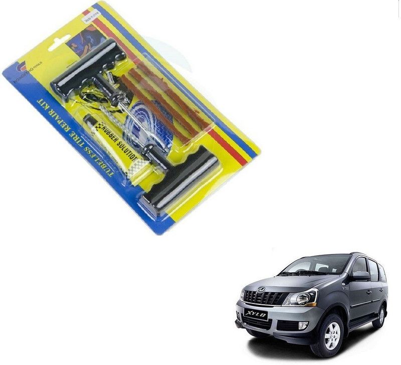 AuTO ADDiCT Car 6 Pieces Tool Safety With 3 Strip Tubeless Tyre Puncture Repair Kit For Mahindra Xylo Tubeless Tyre Puncture Repair Kit