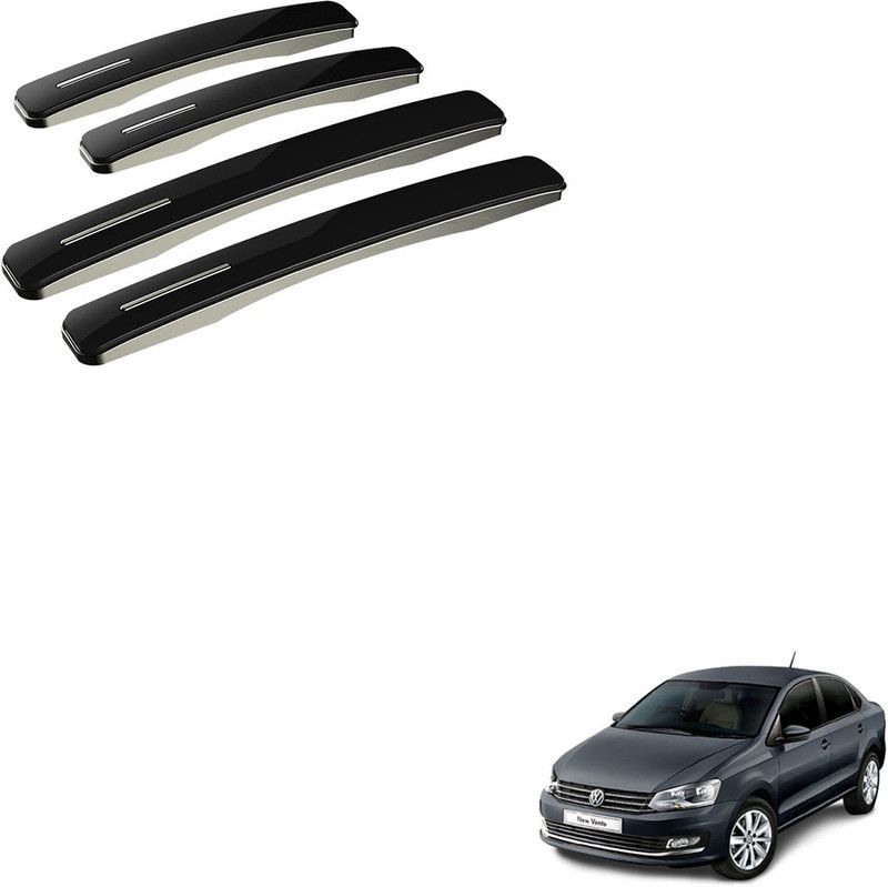 SEMAPHORE Stainless Steel, Plastic Car Door Guard  (Black, Pack of 4, Volkswagen, Vento)