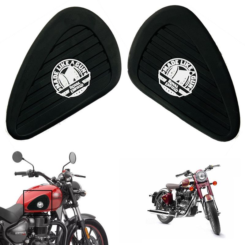 Dhe Best Bike Petrol Tank Rubber Knee Pads for Royal Enfield Classic Chrome Bike Crash Guard  (Royal Enfield)