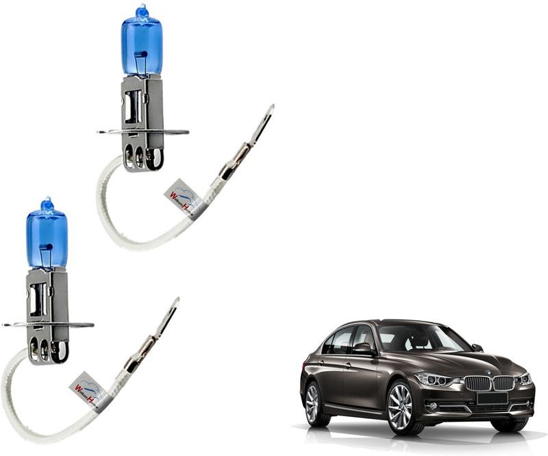 WolkomHome Car H3 halogen headlight Fog lamp bulb 12V - 100W 5000K Cool Blue Ultimate White for BMW 3 Series Headlight Car Halogen for BMW (12 V, 100 W)  (3 Series, Pack of 2)