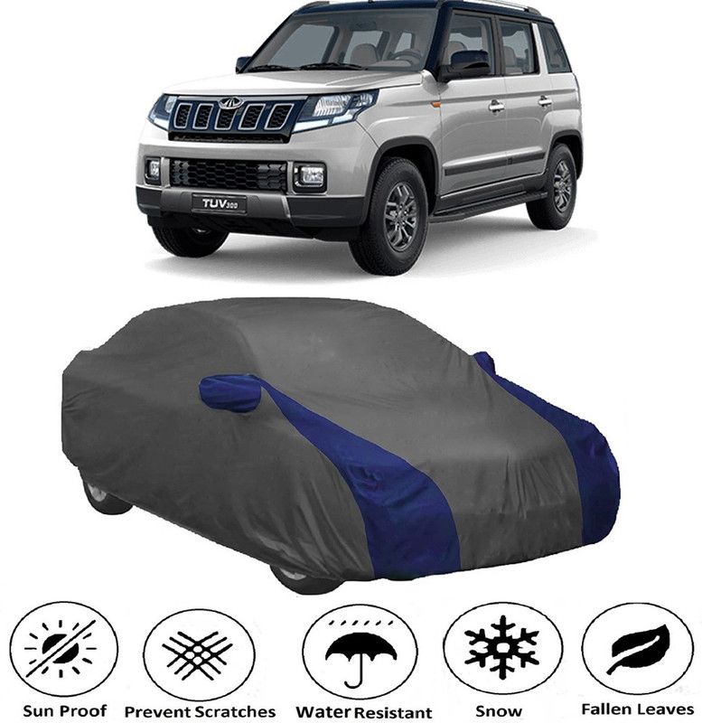 AUTOGARH Car Cover For Mahindra TUV300 (With Mirror Pockets)  (Grey, Blue)