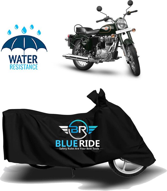 BLUERIDE Two Wheeler Cover for Royal Enfield  (Twin spark, Black)