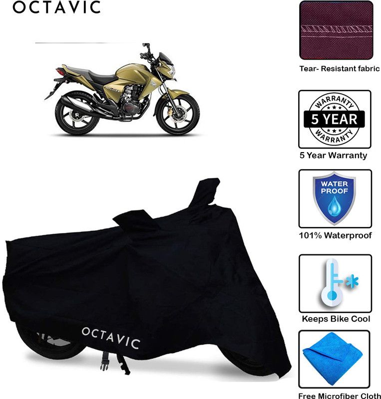 octavic Waterproof Two Wheeler Cover for Honda  (Unicorn Dazzler, Black)