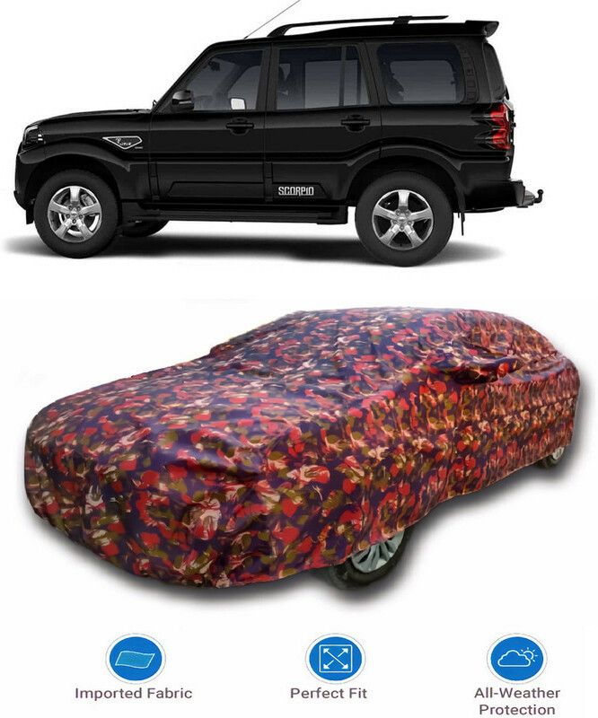 Genipap Car Cover For Mahindra Scorpio (With Mirror Pockets)  (Multicolor)