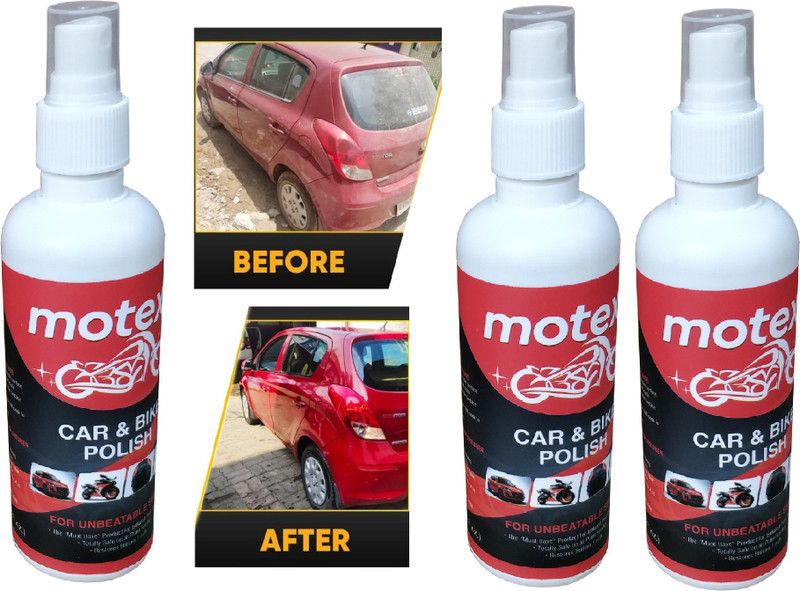 MOTEXO Liquid Car Polish for Windscreen, Metal Parts, Leather, Headlight, Exterior, Dashboard, Chrome Accent, Bumper  (600 ml, Pack of 3)