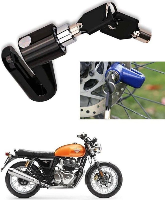 AS TRADERS Motorcycle Disc Brake Lock/Disk Lock Security for Royal Enfield Twin Motorcycle Disc Brake Lock/Disk Lock Security for Royal Enfield Twin Disc Lock  (Blue, Black, Red)
