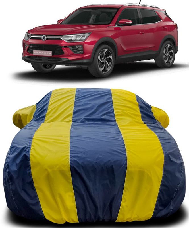 MoTRoX Car Cover For SsangYong Korando (With Mirror Pockets)  (Blue, Yellow)
