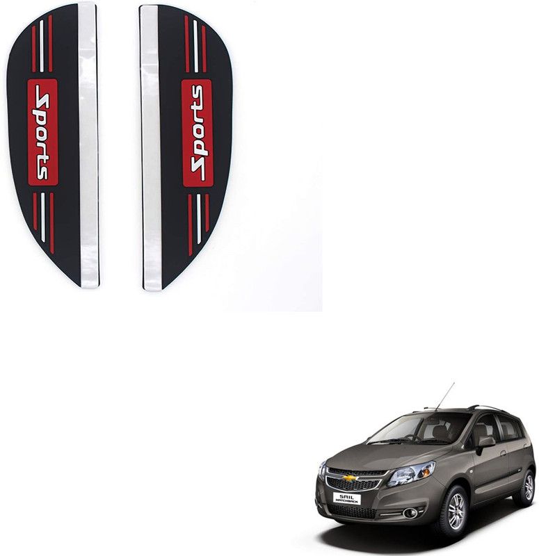 SEMAPHORE 2 Pcs Mirror Rain Guard Sports Eyebrow Chevrolet Sail Hatchback Car Mirror Rain Blocker  (Black, Red)