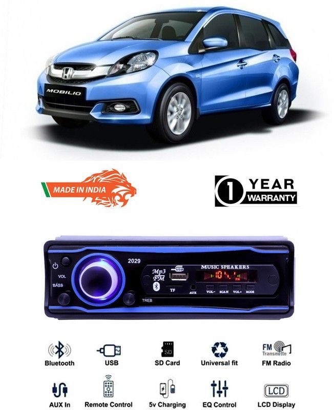 Genipap Blue 2029 USB/AUX/SD/BLUETOOTH/FM/MP3 BOOM MASTER STANDARD- GP162 Car Stereo  (Single Din)